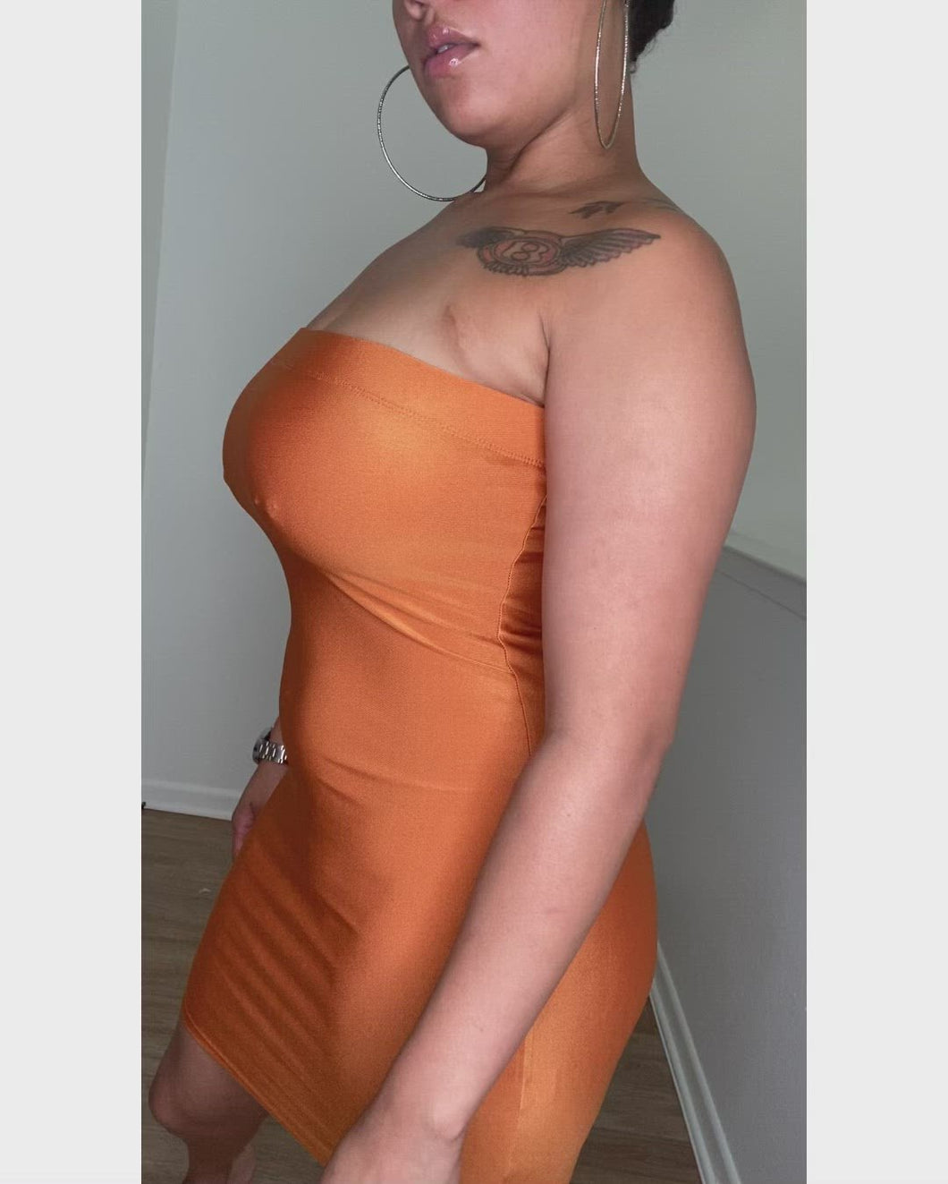 Burnt Orange Tube Dress