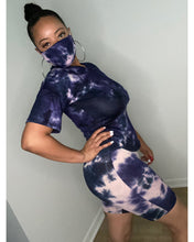 Load image into Gallery viewer, Airport Flow Biker Set-Purple Tie Dye (mask included)
