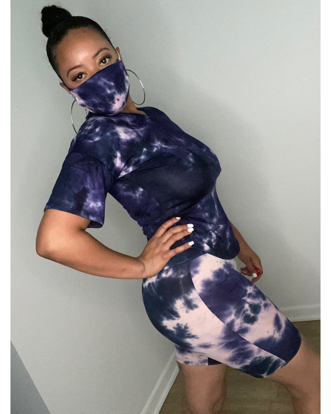 Airport Flow Biker Set-Purple Tie Dye (mask included)