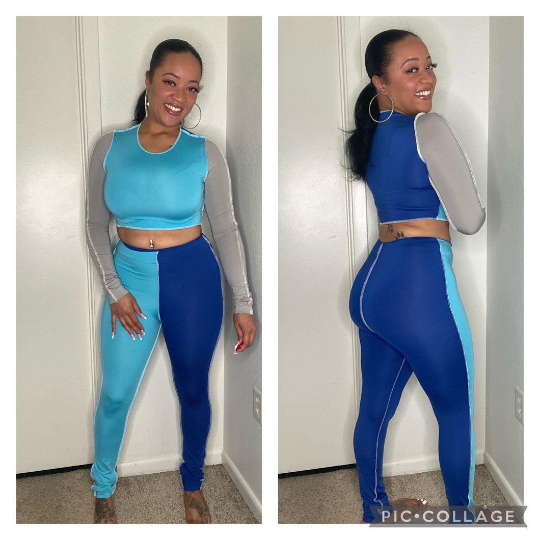 Giving Him The Blues Pants Set