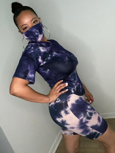 Airport Flow Biker Set-Purple Tie Dye (mask included)