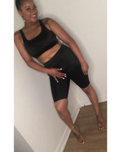 Load image into Gallery viewer, Heading out biker short set in black
