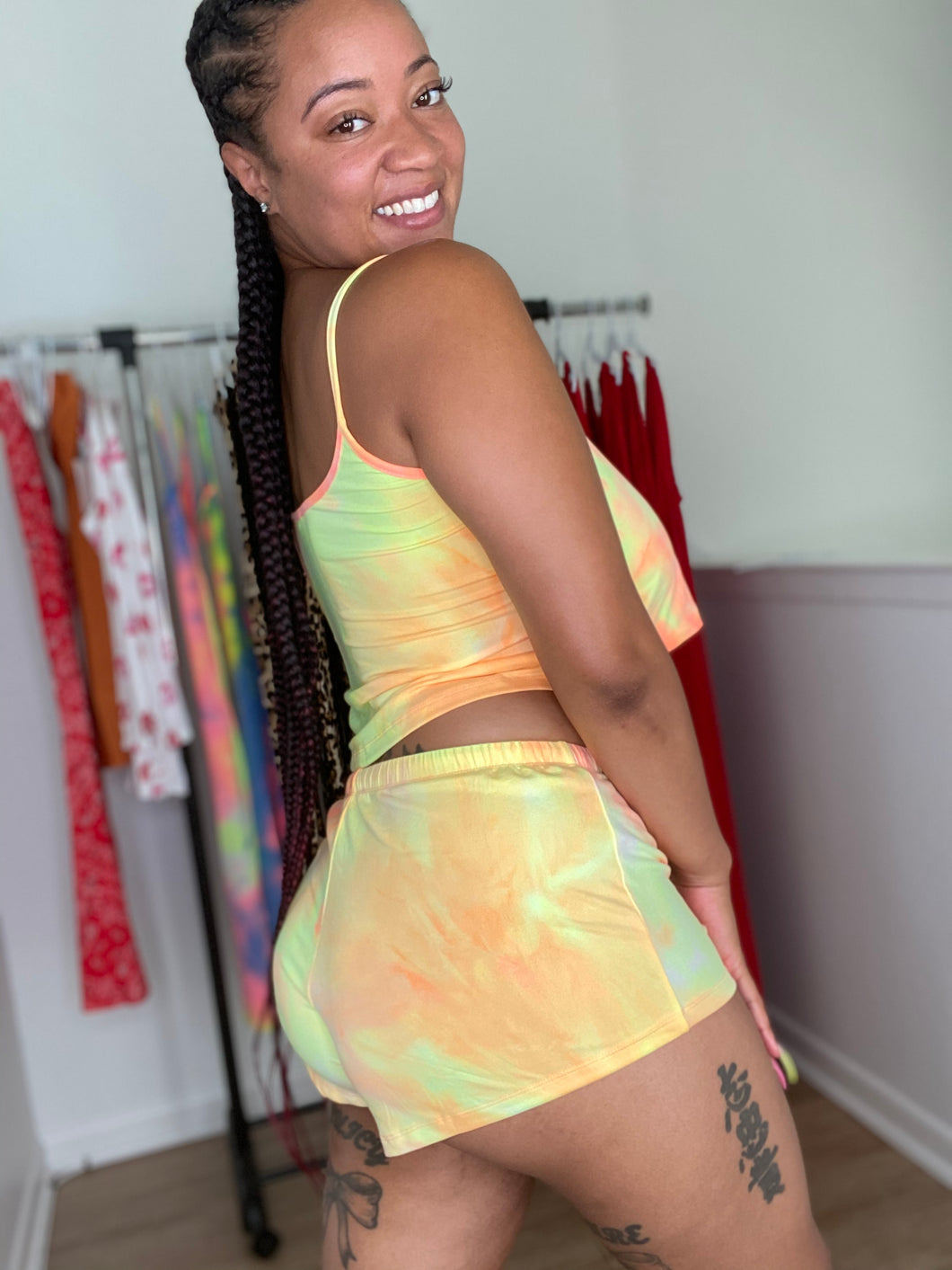 Tie Dye Pj Set-Orange